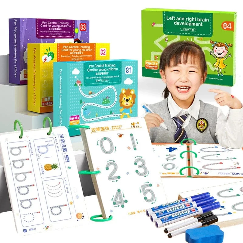 Kinder Montessori Zeichenspielzeug Pen Control Training Farbe Form Math Match Game Set Kleinkind Lernaktivitäten Lernspielzeug