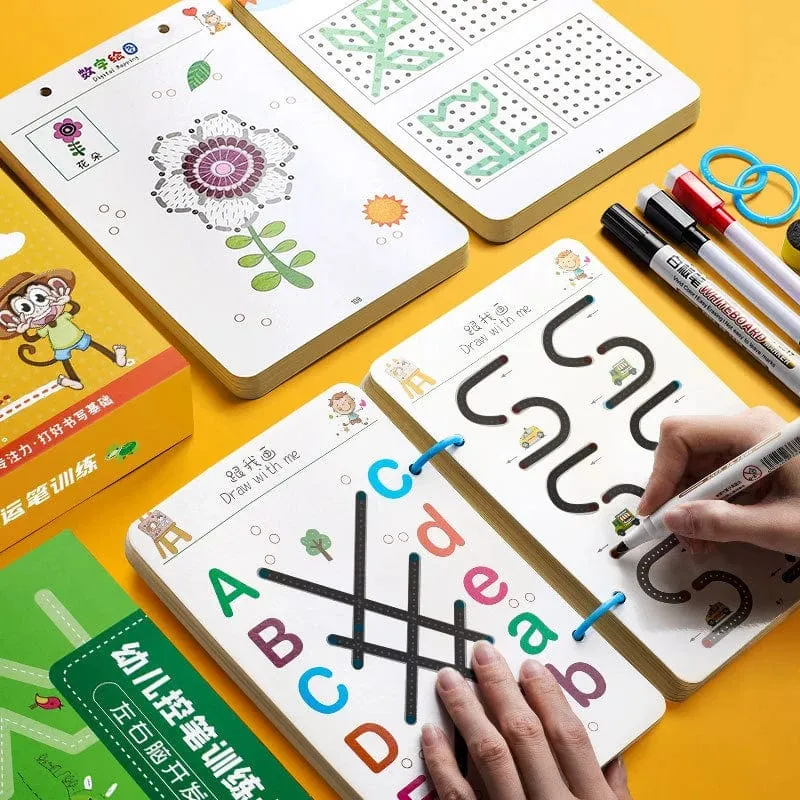 Kinder Montessori Zeichenspielzeug Pen Control Training Farbe Form Math Match Game Set Kleinkind Lernaktivitäten Lernspielzeug
