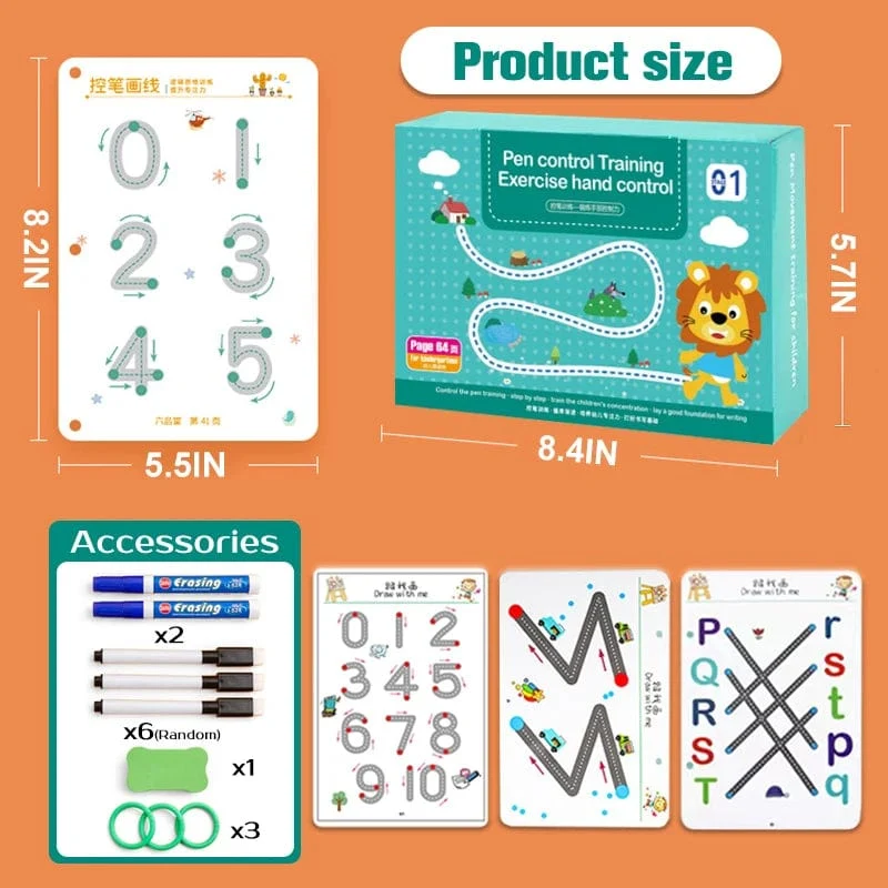Kinder Montessori Zeichenspielzeug Pen Control Training Farbe Form Math Match Game Set Kleinkind Lernaktivitäten Lernspielzeug
