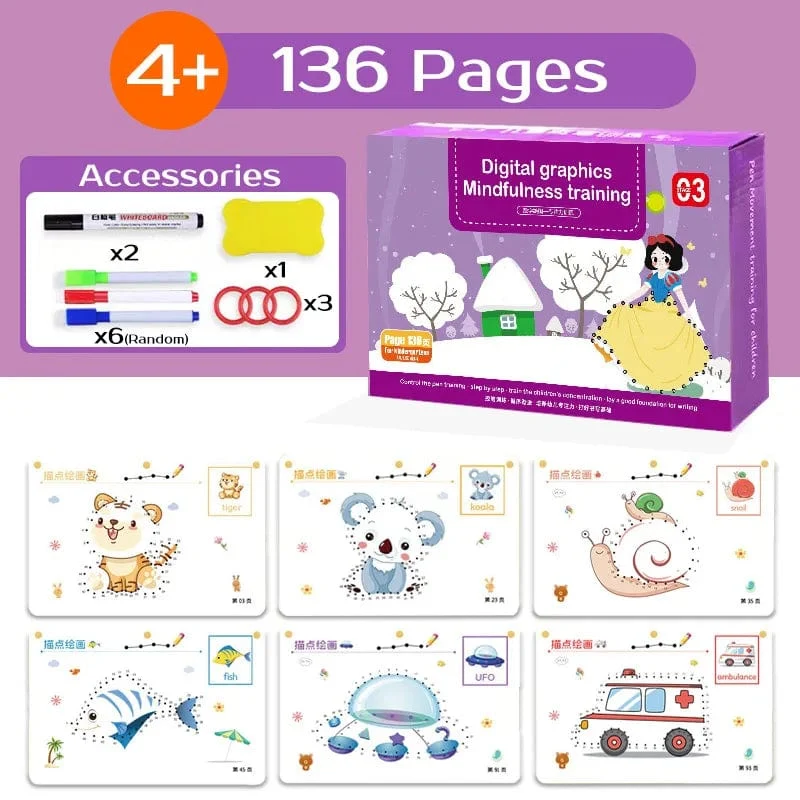 Kinder Montessori Zeichenspielzeug Pen Control Training Farbe Form Math Match Game Set Kleinkind Lernaktivitäten Lernspielzeug