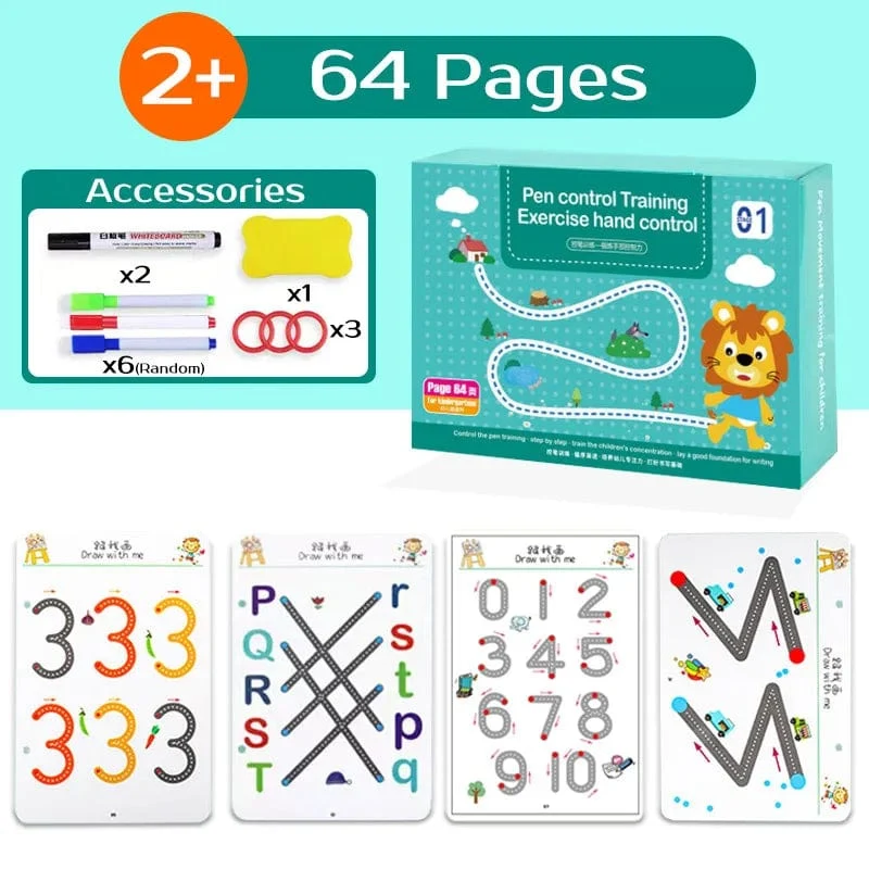 Kinder Montessori Zeichenspielzeug Pen Control Training Farbe Form Math Match Game Set Kleinkind Lernaktivitäten Lernspielzeug