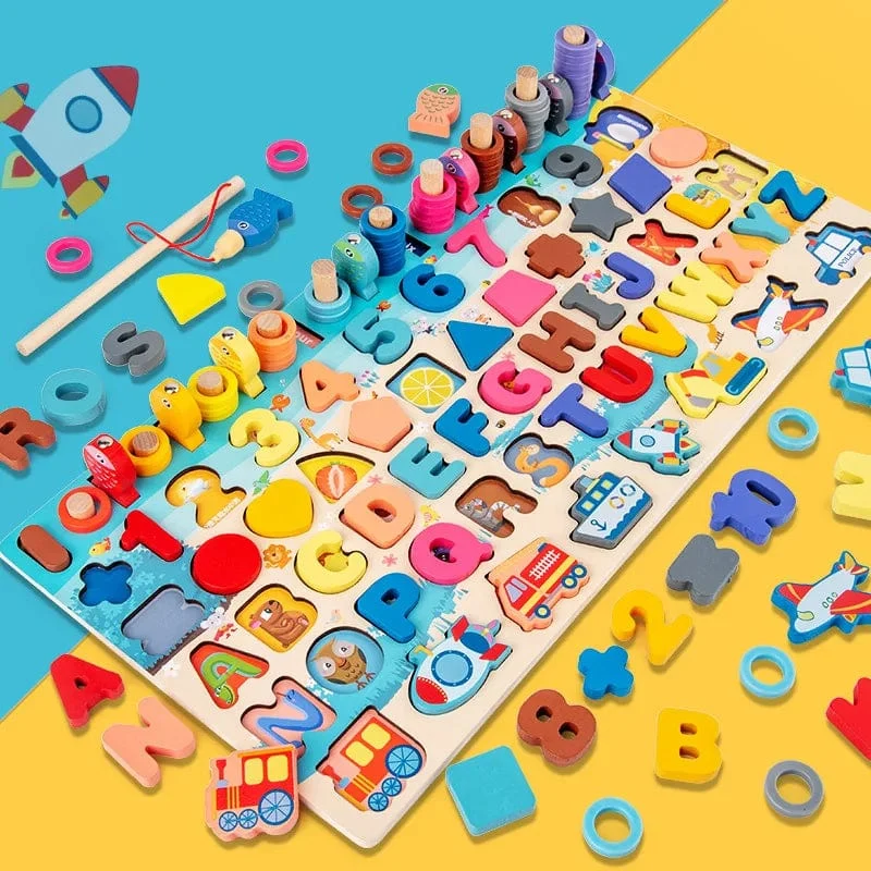 Montessori Holz Spielzeug Kinder Beschäftigt Bord Tier Mathematik Angeln Zahlen Passenden Digitalen Form Pädagogisches Spielzeug Für Kinder Geschenke