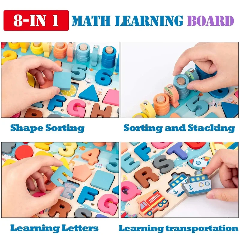 Montessori Holz Spielzeug Kinder Beschäftigt Bord Tier Mathematik Angeln Zahlen Passenden Digitalen Form Pädagogisches Spielzeug Für Kinder Geschenke
