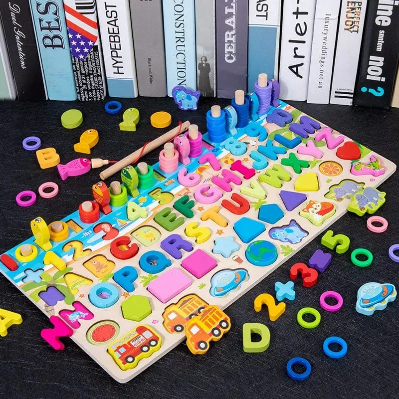 Montessori Holz Spielzeug Kinder Beschäftigt Bord Tier Mathematik Angeln Zahlen Passenden Digitalen Form Pädagogisches Spielzeug Für Kinder Geschenke