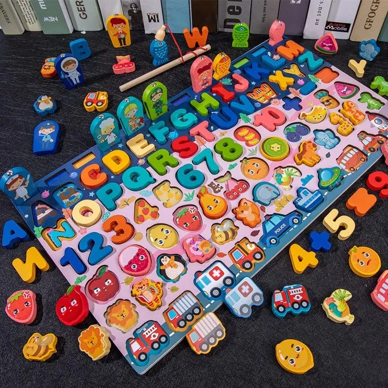 Montessori Holz Spielzeug Kinder Beschäftigt Bord Tier Mathematik Angeln Zahlen Passenden Digitalen Form Pädagogisches Spielzeug Für Kinder Geschenke