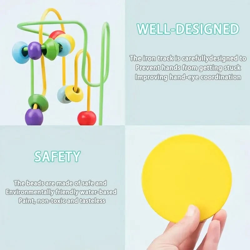 Cartoon Holz Kleine Perlen Kinder Frühe Bildung Baby Puzzle 0-1-3 Jahre Alt Holz Perlen Baustein spielzeug