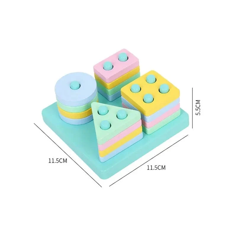 Cartoon Holz Kleine Perlen Kinder Frühe Bildung Baby Puzzle 0-1-3 Jahre Alt Holz Perlen Baustein spielzeug