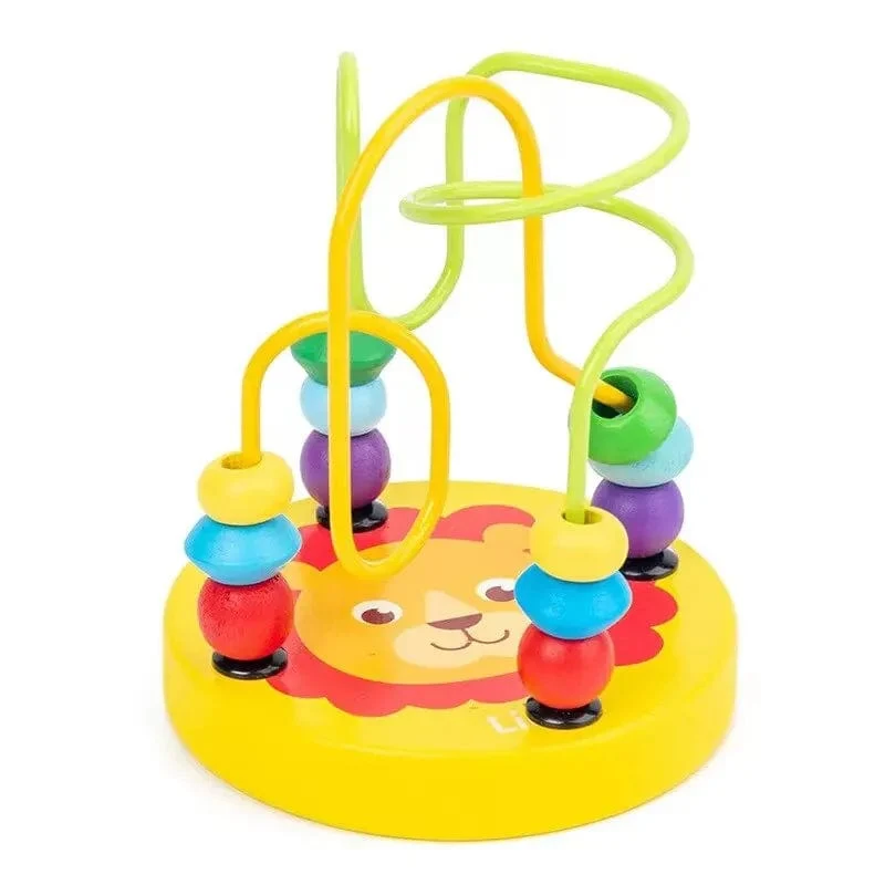 Cartoon Holz Kleine Perlen Kinder Frühe Bildung Baby Puzzle 0-1-3 Jahre Alt Holz Perlen Baustein spielzeug