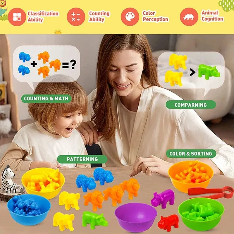 Kinder Matching Spiel Lernen Lernspielzeug Tierkognition Regenbogen Sortieren Feinmotorik Training Montessori Sinnespuzzle Spielzeug Geschenke