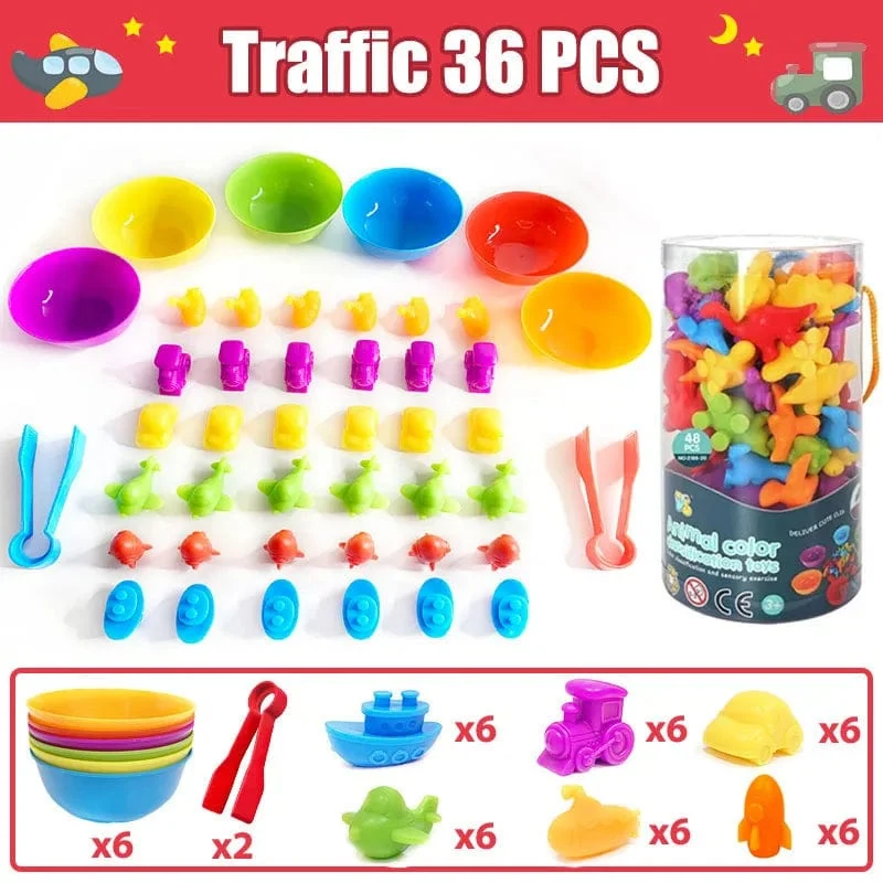Kinder Matching Spiel Lernen Lernspielzeug Tierkognition Regenbogen Sortieren Feinmotorik Training Montessori Sinnespuzzle Spielzeug Geschenke