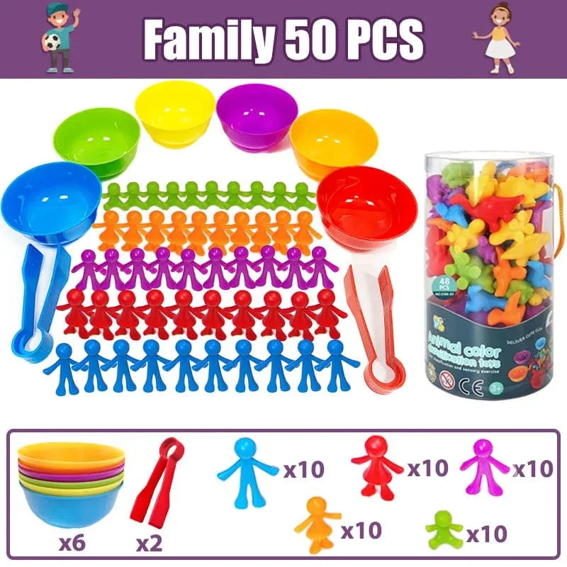 Kinder Matching Spiel Lernen Lernspielzeug Tierkognition Regenbogen Sortieren Feinmotorik Training Montessori Sinnespuzzle Spielzeug Geschenke