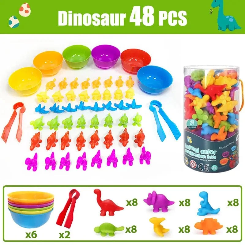 Kinder Matching Spiel Lernen Lernspielzeug Tierkognition Regenbogen Sortieren Feinmotorik Training Montessori Sinnespuzzle Spielzeug Geschenke