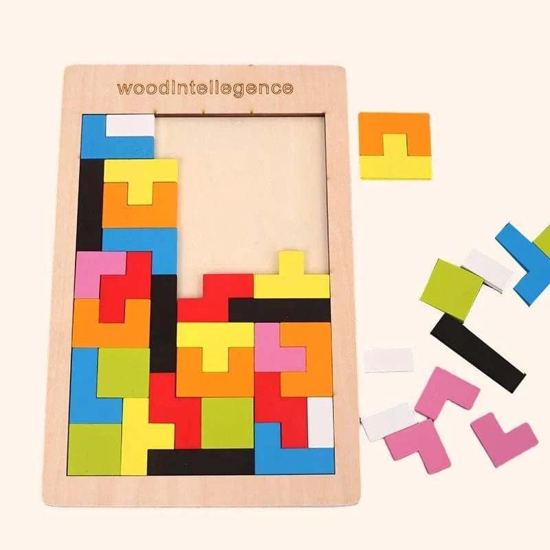 3D Holzpuzzle Spielzeug Farbe Form Kognition Denkspiele für Kinder Holzpuzzles Spielzeug Tangrams für Kinder Kinder