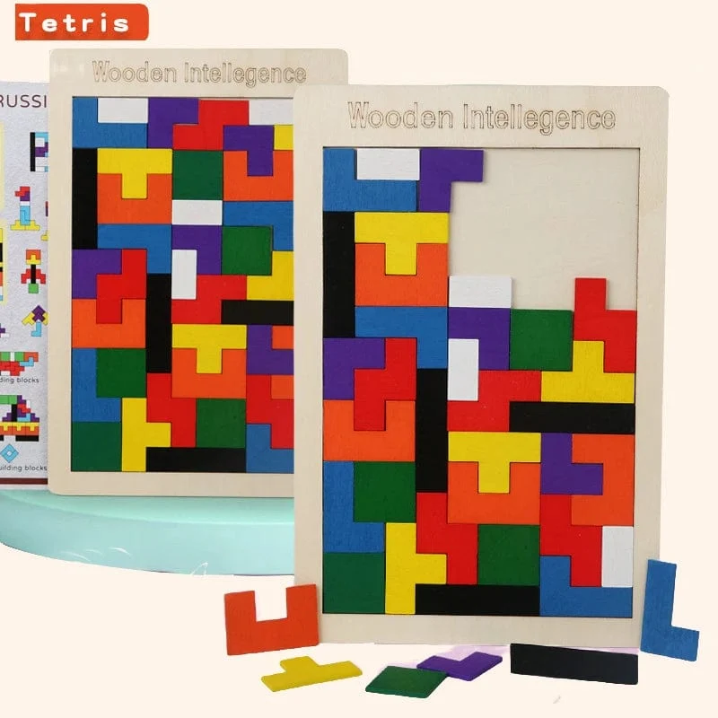 3D Holzpuzzle Spielzeug Farbe Form Kognition Denkspiele für Kinder Holzpuzzles Spielzeug Tangrams für Kinder Kinder