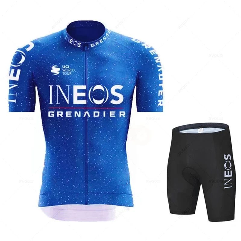 INEOS Mann Radfahren Jersey Set 2023 Sommer Radfahren Kleidung MTB Uniform Reiten Bib Shorts Bike Kleidung Maillot Ciclismo Hombre
