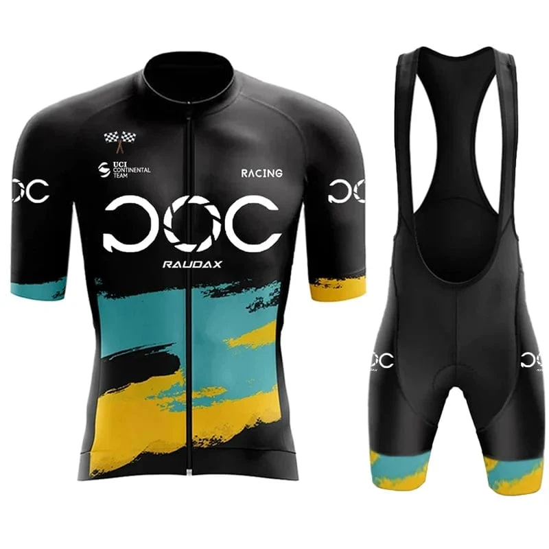 RAUDAX POC Neue herren Fahrrad Set Rennrad Atmungsaktive Fahrrad Anzug Bib Shorts Fahrrad Set Sommer Radfahren Team Training Anzug