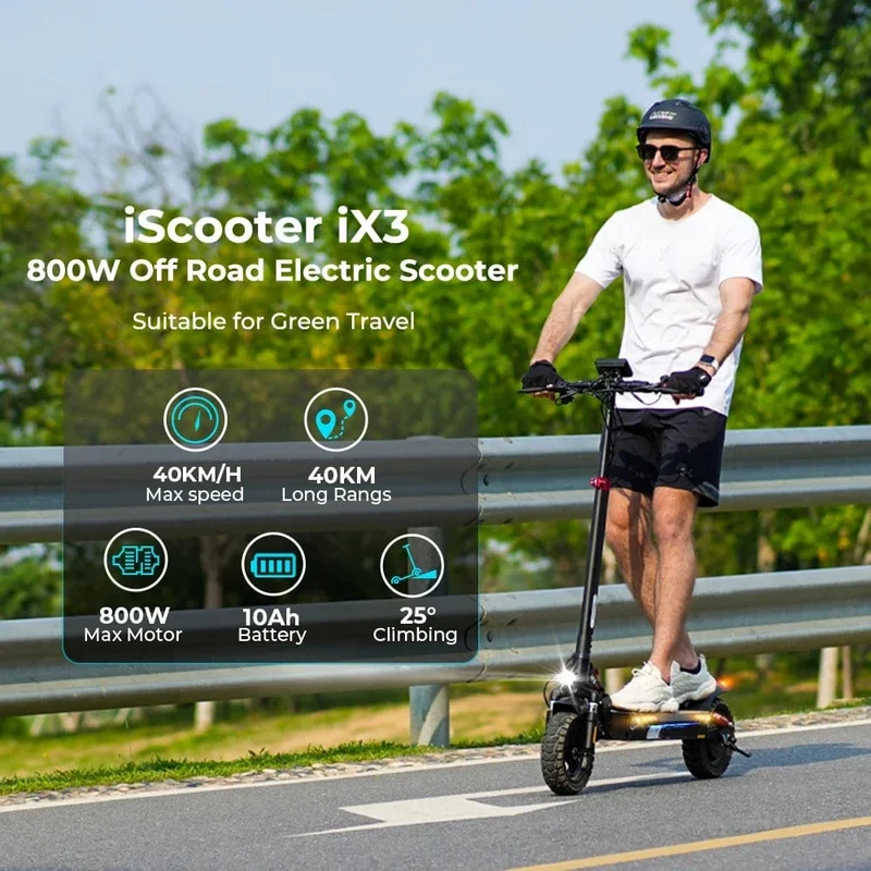 Intelligenter Elektroroller iScooter i9S IX3 800W Motor 48V 10AH Aluminiumbatterie 10-Zoll-Reifen E-Scooter Telefon APP Elektroroller