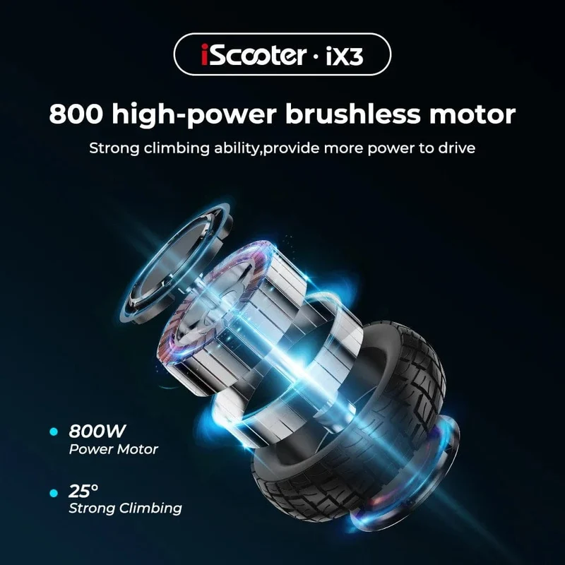 Intelligenter Elektroroller iScooter i9S IX3 800W Motor 48V 10AH Aluminiumbatterie 10-Zoll-Reifen E-Scooter Telefon APP Elektroroller