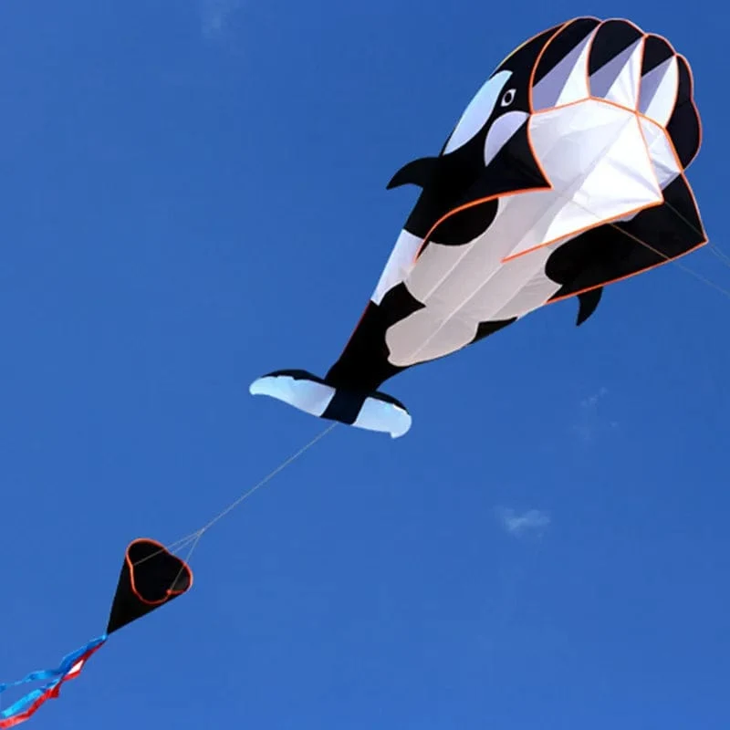 Kostenloser versand delphin drachen fliegen spielzeug im freien spiel sport nylon kite linie animierte drachen string aufblasbare drachen Fallschirm koi