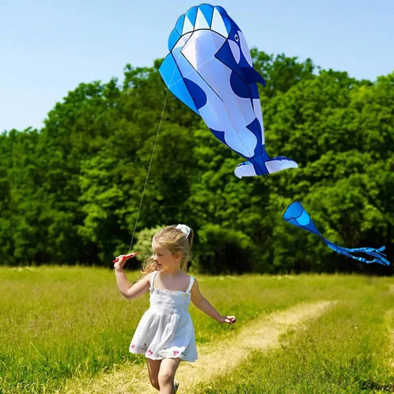 Kostenloser versand delphin drachen fliegen spielzeug im freien spiel sport nylon kite linie animierte drachen string aufblasbare drachen Fallschirm koi