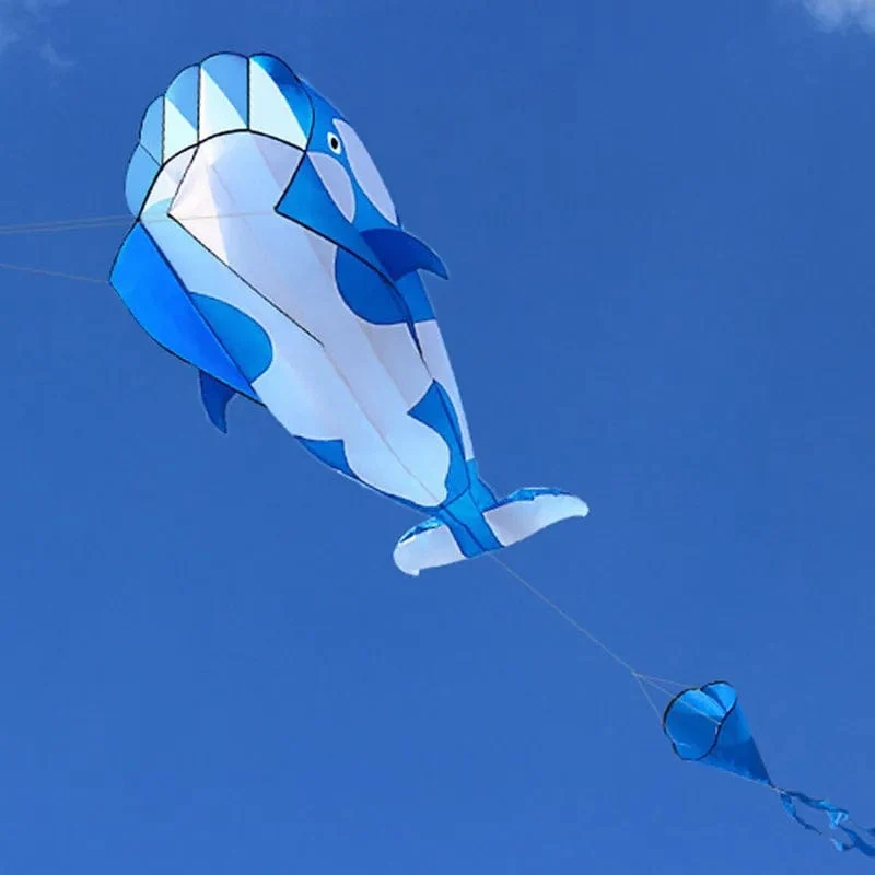 Kostenloser versand delphin drachen fliegen spielzeug im freien spiel sport nylon kite linie animierte drachen string aufblasbare drachen Fallschirm koi