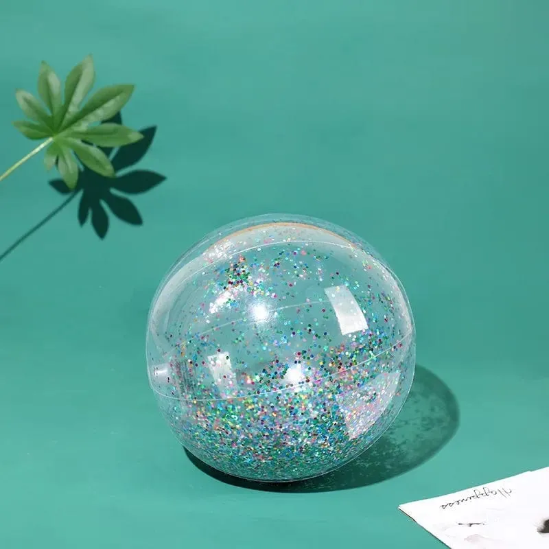 40/60 cm Aufblasbarer Glitzer-Wasserball Sommer-Wasserball Pailletten-Wasserbälle für Sommer-Schwimmbad-Party-Spielzeug für Kinder Erwachsene