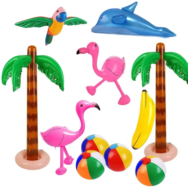 Aufblasbares Flamingo-Spielzeug für Kinder, aufblasbares Schwimmbecken-Schwimmspielzeug, Garten-Pool-Party-Dekor, Hawaii-Event-Party-Zubehör