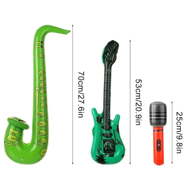 15 Stücke Aufblasbare Instrumente Spielzeug Musik Luftballons Set Simulation Instrument Gitarren Saxophone Mikrofone Party Spielzeug