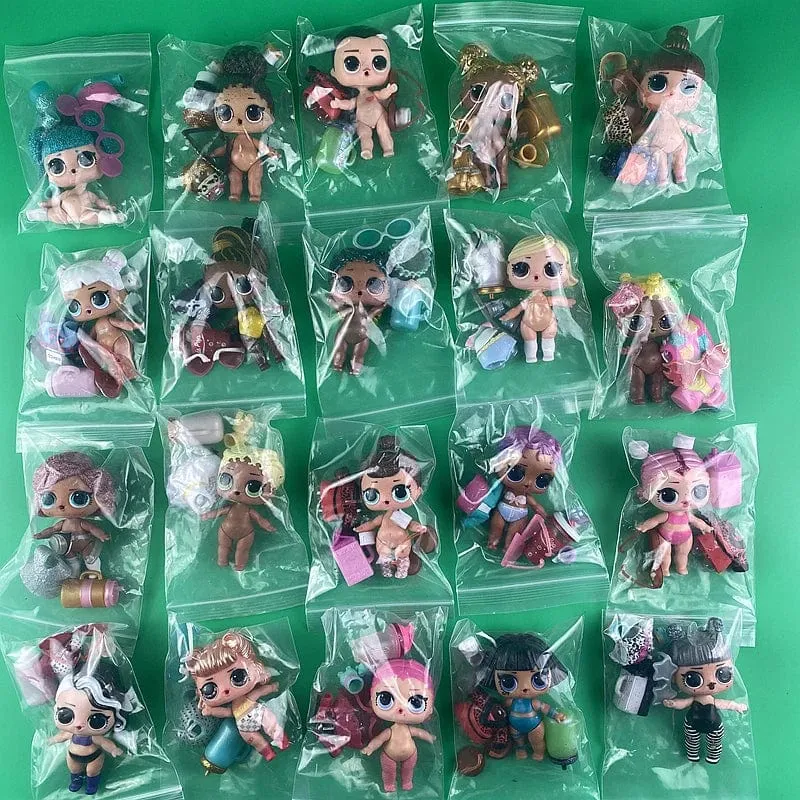 1 Puppe + 1 Kleidung + 1 Schuhe + 1 Babyflasche + 1 Brille Puppe Original 8CM Große Schwestern Mädchen DIY Spielzeug und Geschenke