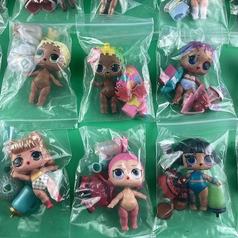 1 Puppe + 1 Kleidung + 1 Schuhe + 1 Babyflasche + 1 Brille Puppe Original 8CM Große Schwestern Mädchen DIY Spielzeug und Geschenke