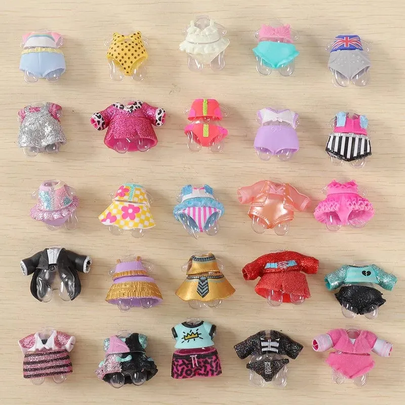 1 Puppe + 1 Kleidung + 1 Schuhe + 1 Babyflasche + 1 Brille Puppe Original 8CM Große Schwestern Mädchen DIY Spielzeug und Geschenke