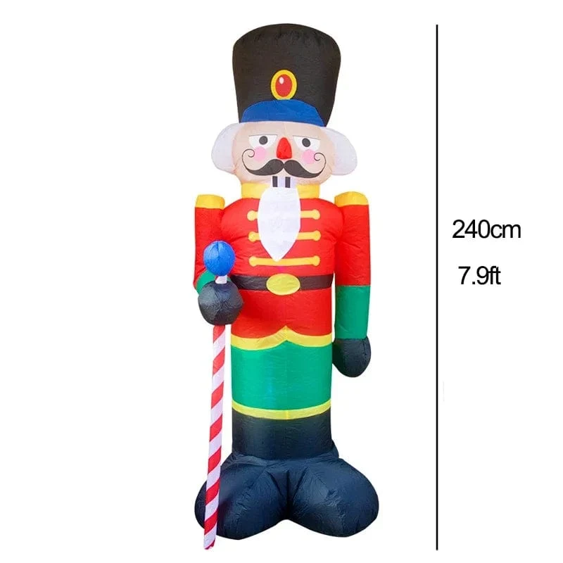 Weihnachtsdekoration Aufblasbarer Zug Weihnachtsmann Schneemann Länge 8.8 m Aufblasbares Spielzeug mit LED-Beleuchtung Outdoor Garten Ornament