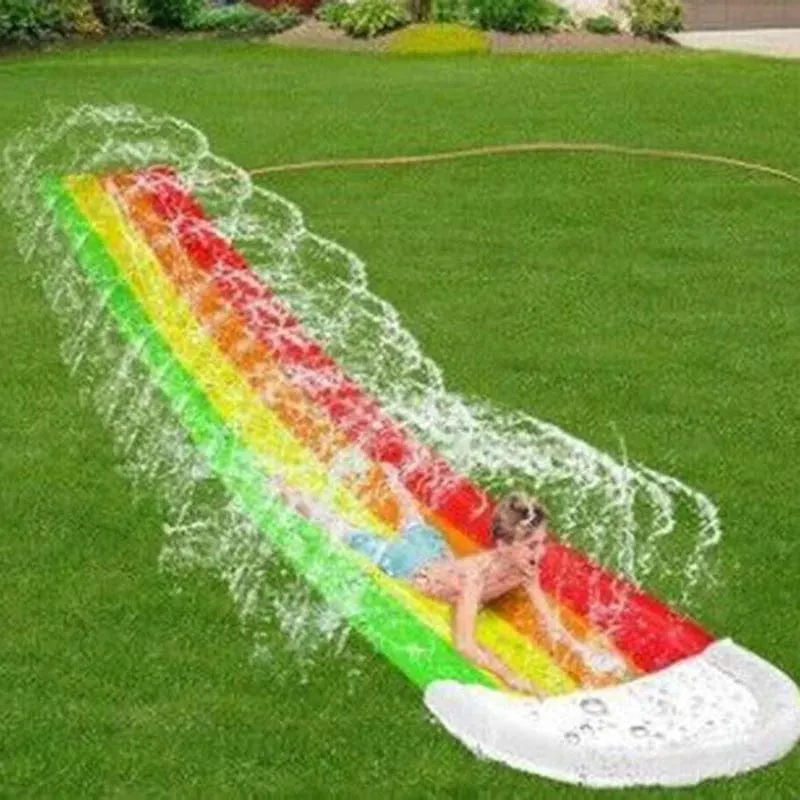 Aufblasbare Wasserrutsche für den Garten, Outdoor, Kinder, Sommerspielzeug, Spiele, Sprinkle Water Sliders, Kinder, Sommer-Wasserspielzeug, Rasenspielzeug