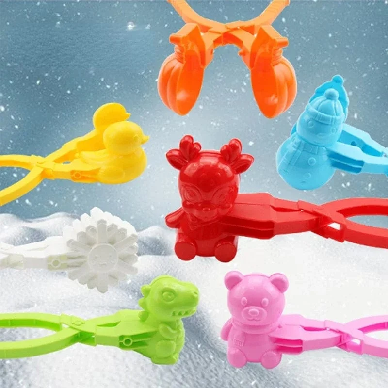 4 Stück süße Bären-Ente Schneeball-Clip Schnee-Lehm-Ball-Maker Kreative Schneebälle Form Schneeschaufel für Kinder Outdoor-Sport Schneespielzeug