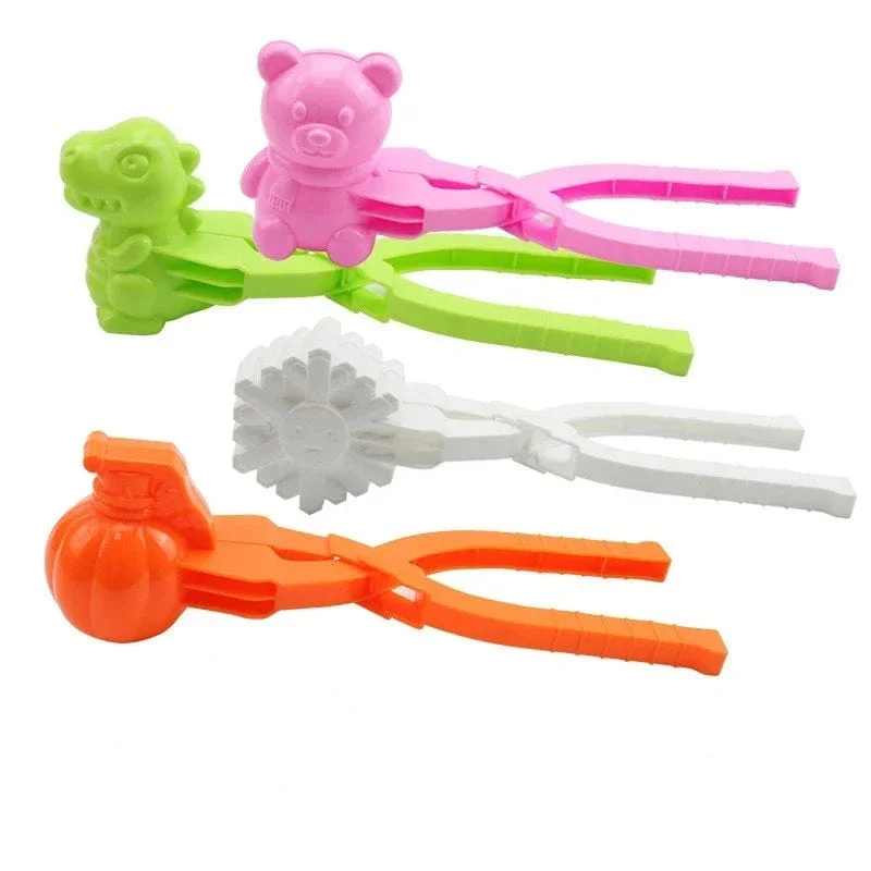 4 Stück süße Bären-Ente Schneeball-Clip Schnee-Lehm-Ball-Maker Kreative Schneebälle Form Schneeschaufel für Kinder Outdoor-Sport Schneespielzeug
