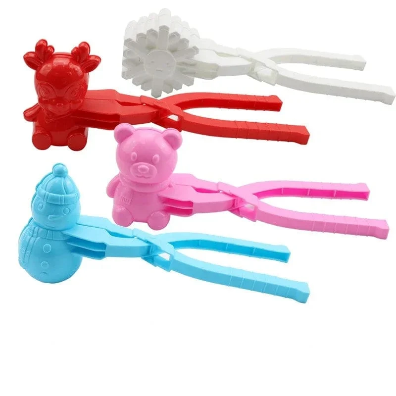 4 Stück süße Bären-Ente Schneeball-Clip Schnee-Lehm-Ball-Maker Kreative Schneebälle Form Schneeschaufel für Kinder Outdoor-Sport Schneespielzeug
