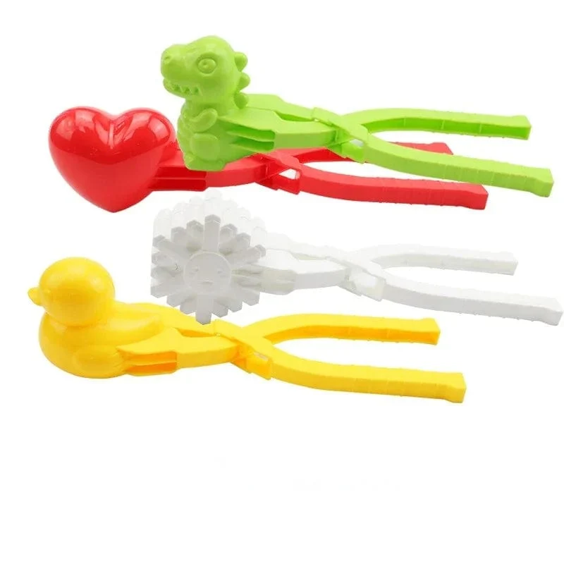 4 Stück süße Bären-Ente Schneeball-Clip Schnee-Lehm-Ball-Maker Kreative Schneebälle Form Schneeschaufel für Kinder Outdoor-Sport Schneespielzeug