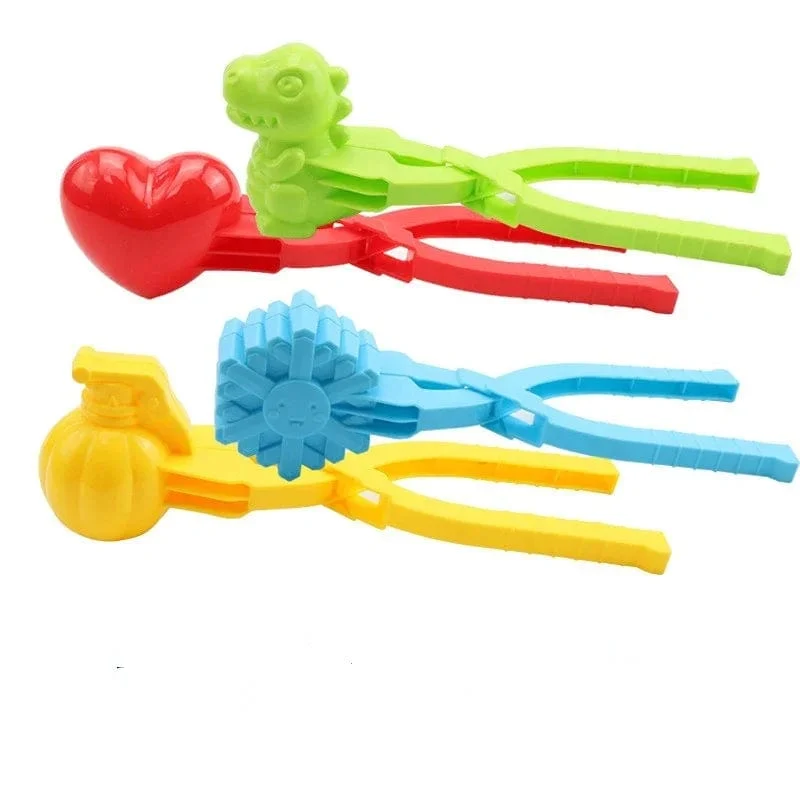 4 Stück süße Bären-Ente Schneeball-Clip Schnee-Lehm-Ball-Maker Kreative Schneebälle Form Schneeschaufel für Kinder Outdoor-Sport Schneespielzeug