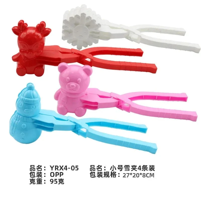4 Stück süße Bären-Ente Schneeball-Clip Schnee-Lehm-Ball-Maker Kreative Schneebälle Form Schneeschaufel für Kinder Outdoor-Sport Schneespielzeug