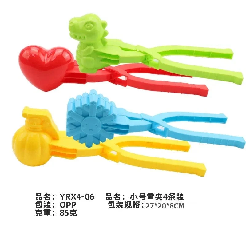 4 Stück süße Bären-Ente Schneeball-Clip Schnee-Lehm-Ball-Maker Kreative Schneebälle Form Schneeschaufel für Kinder Outdoor-Sport Schneespielzeug