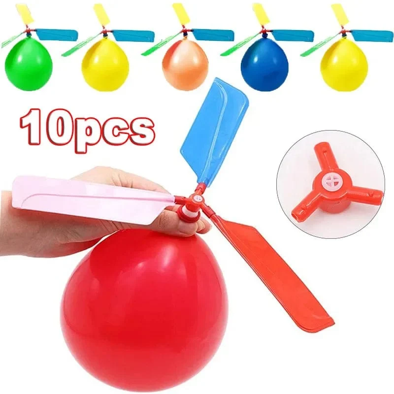 1-10 Stücke Kreative Ballon Hubschrauber Spielzeug Kinder Outdoor Sport Spielzeug Tragbare Elektrische Ballon Flugzeug Interaktive Party Spielzeug Geschenke