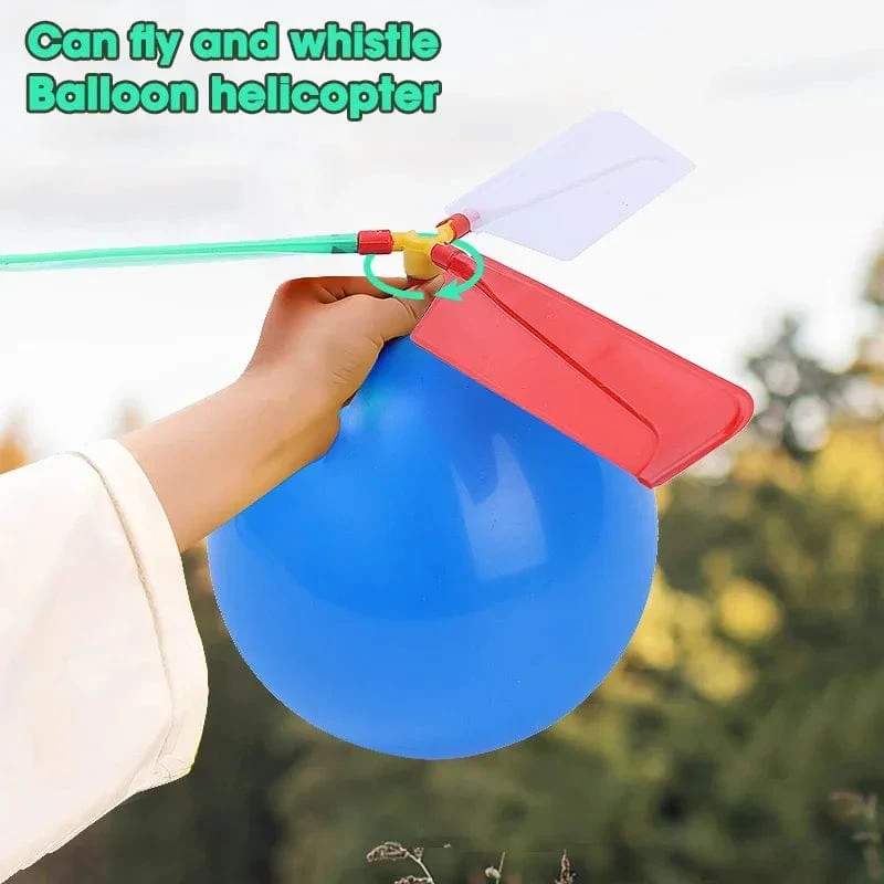 1-10 Stücke Kreative Ballon Hubschrauber Spielzeug Kinder Outdoor Sport Spielzeug Tragbare Elektrische Ballon Flugzeug Interaktive Party Spielzeug Geschenke