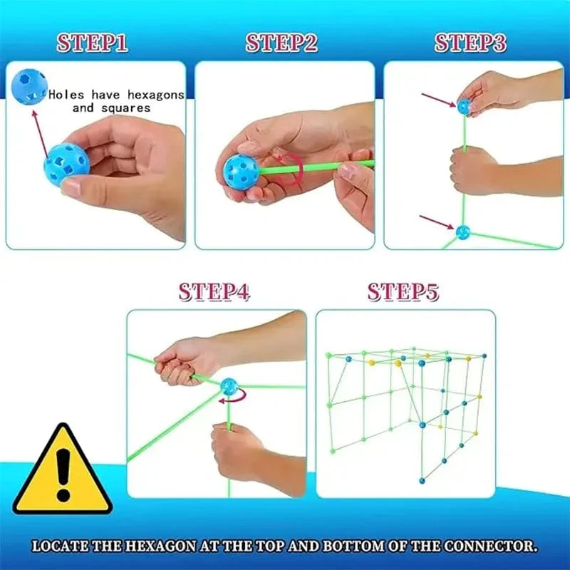 Bausatz für Kinderfestungen, Konstruktion von Festungen, Kinderspielzelte, Fort Build Kid DIY 3D-Zelt zusammenbauen, Spielzeuggeschenk für Kinder