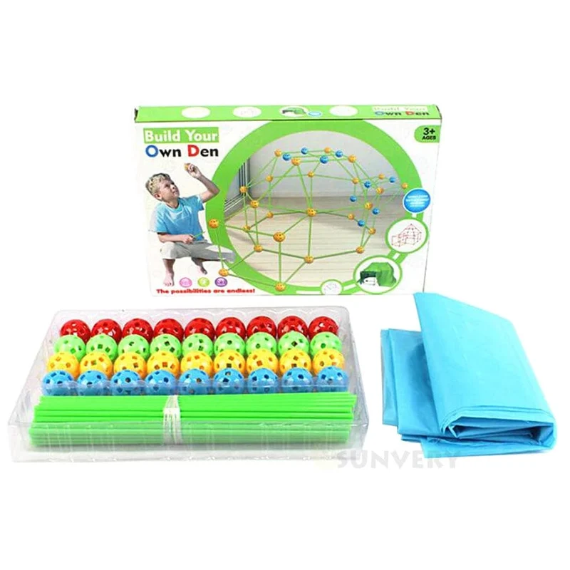 Bausatz für Kinderfestungen, Konstruktion von Festungen, Kinderspielzelte, Fort Build Kid DIY 3D-Zelt zusammenbauen, Spielzeuggeschenk für Kinder