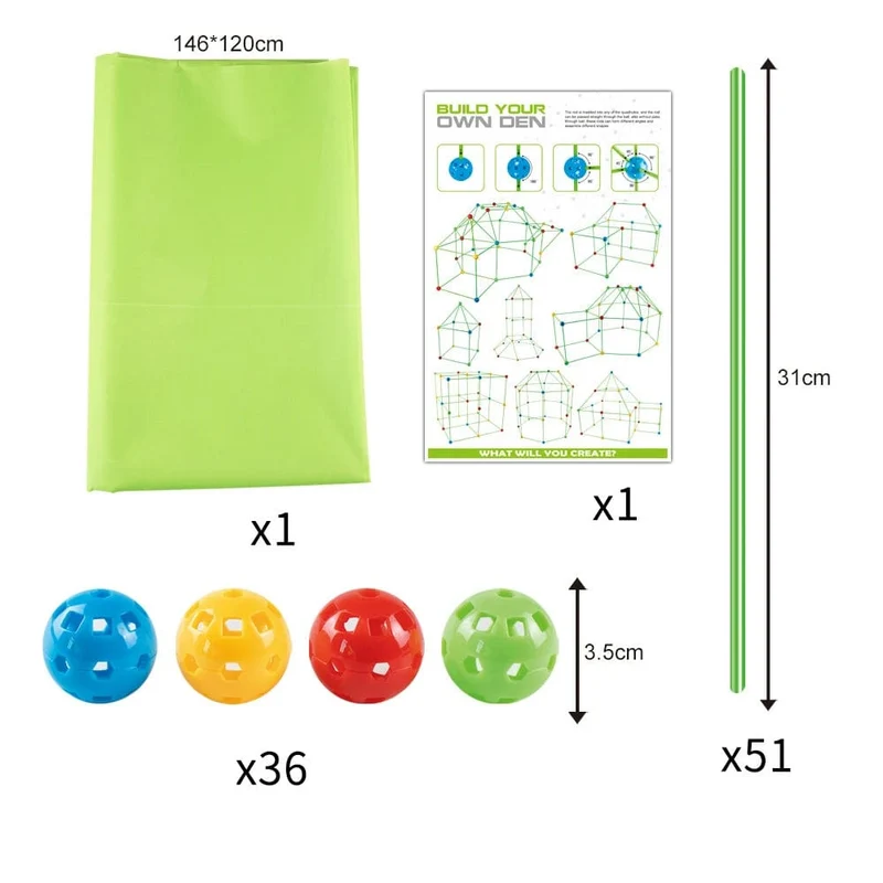 Bausatz für Kinderfestungen, Konstruktion von Festungen, Kinderspielzelte, Fort Build Kid DIY 3D-Zelt zusammenbauen, Spielzeuggeschenk für Kinder