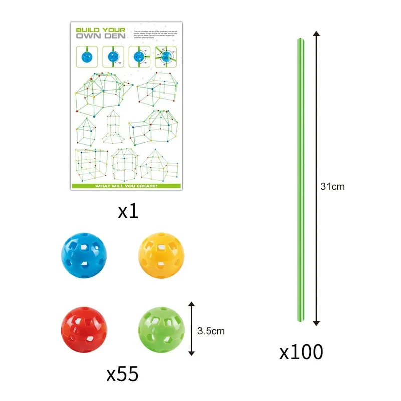 Bausatz für Kinderfestungen, Konstruktion von Festungen, Kinderspielzelte, Fort Build Kid DIY 3D-Zelt zusammenbauen, Spielzeuggeschenk für Kinder
