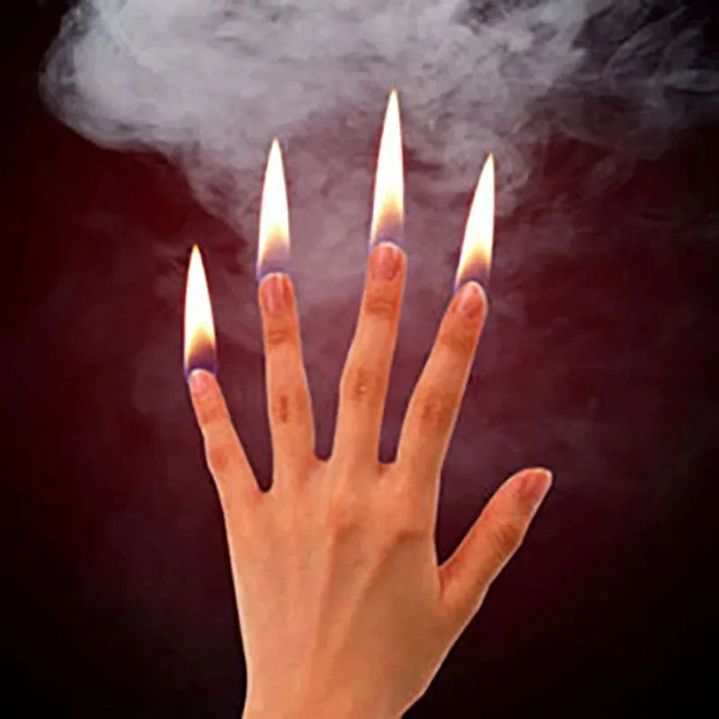 4 Teile/satz Finger Feuer Zaubertricks Feuer Erscheinen Daumen Spitze Magia Professionelle Zauberer Bühne Illusionen Gimmick Zubehör Requisiten