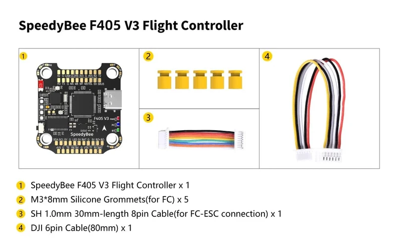 SpeedyBee F405 V3 Flight Control BLS 50A 4IN1 ESC 30x30 FC & ESC Stapel Flytower 3-6S für HD/Analog VTC Fpv Racing Drone
