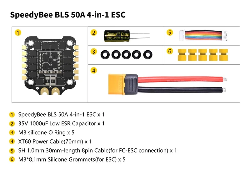 SpeedyBee F405 V3 Flight Control BLS 50A 4IN1 ESC 30x30 FC & ESC Stapel Flytower 3-6S für HD/Analog VTC Fpv Racing Drone