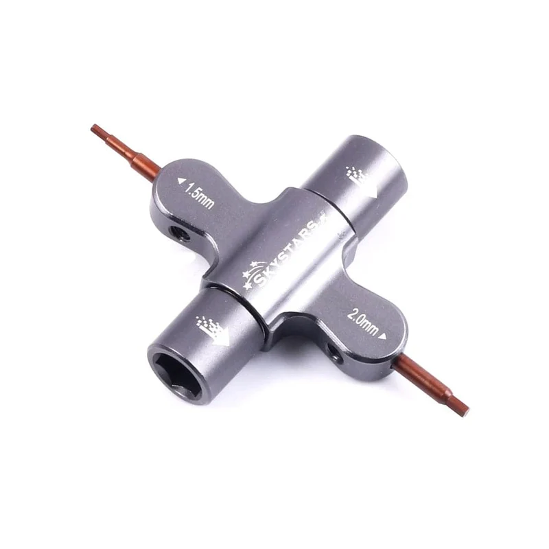 Skystars Quad M5 Schraubenschlüssel 1.5 mm/2 mm Schraubendreher mit integriertem Einweg-Lagerwerkzeug für RC Drone FPV Racing